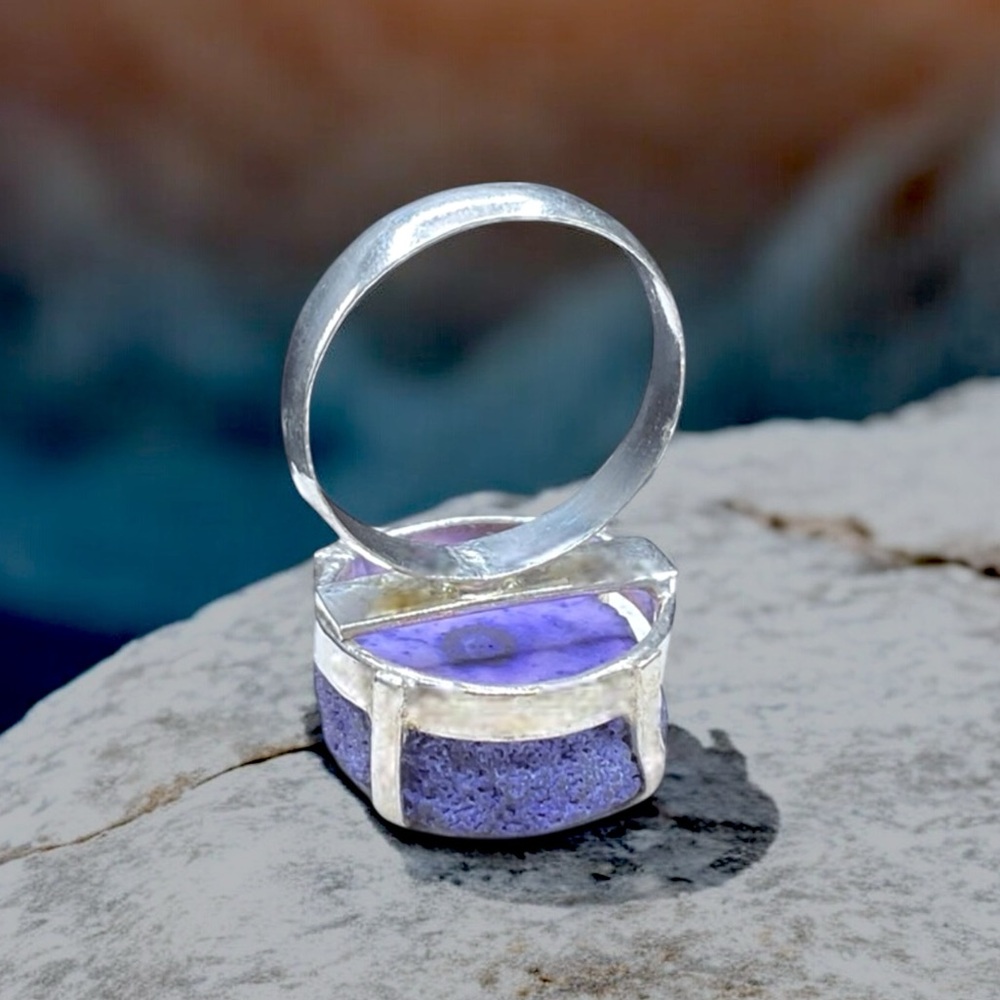 Unique Artisan Sterling Geode Ring - image 7